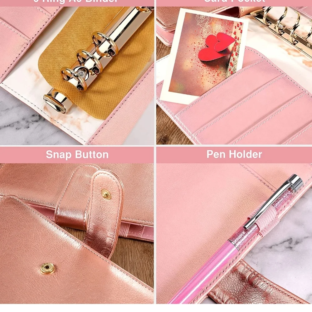 🆓🚚 A6 Binder Cover Rose Gold